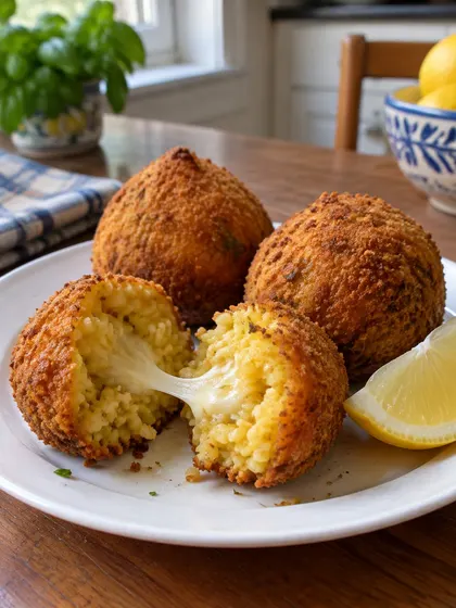 Arancini, from last night's risotto